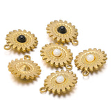 5pcs Stainless Steel Flower Charms Pearl Pendants for DIY Jewelry