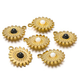 5pcs Stainless Steel Flower Charms Pearl Pendants for DIY Jewelry