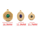 5pcs Flower Oval Pendants Natural Stone Jewelry Making Charms