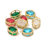 5pcs Stainless Steel Zircon Oval Pendant Charms for DIY Jewelry Making
