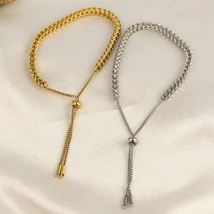 5pcs Stainless Steel Draw String Bracelets Party Jewelry