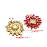 5pcs Stainless Steel Sun Flowers Charms for DIY Jewelry Making