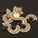 5pcs Boho Charms Natural Stone Earring Moon DIY Necklace Jewelry