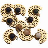 5pcs Boho Charms Natural Stone Earring Moon DIY Necklace Jewelry
