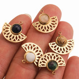 5pcs Boho Charms Natural Stone Earring Moon DIY Necklace Jewelry