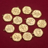 Stainless Steel 12 Zodiac Signs Charms for Necklace Jewelry Making Craft
