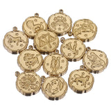 Stainless Steel 12 Zodiac Signs Charms for Necklace Jewelry Making Craft