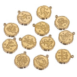 Stainless Steel 12 Zodiac Signs Charms for Necklace Jewelry Making Craft