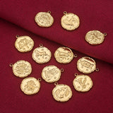 Stainless Steel 12 Zodiac Signs Charms for Necklace Jewelry Making Craft