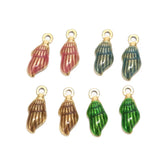 5pcs Enamel Conch Sea Shell Charms 7*18mm