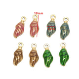 5pcs Enamel Conch Sea Shell Charms 7*18mm