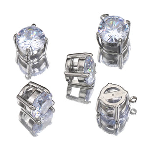 5pcs 8mm Zircon Crystal Charm Pendant Base for Jewelry Making DIY