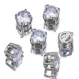 5pcs 8mm Zircon Crystal Charm Pendant Base for Jewelry Making DIY