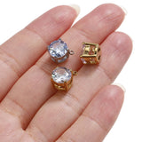 5pcs 8mm Zircon Crystal Charm Pendant Base for Jewelry Making DIY