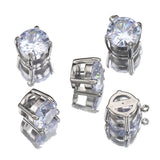 5pcs 8mm Zircon Crystal Charm Pendant Base for Jewelry Making DIY