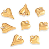 5pcs Hollow 3D Heart Charm Pendants for Jewelry Making