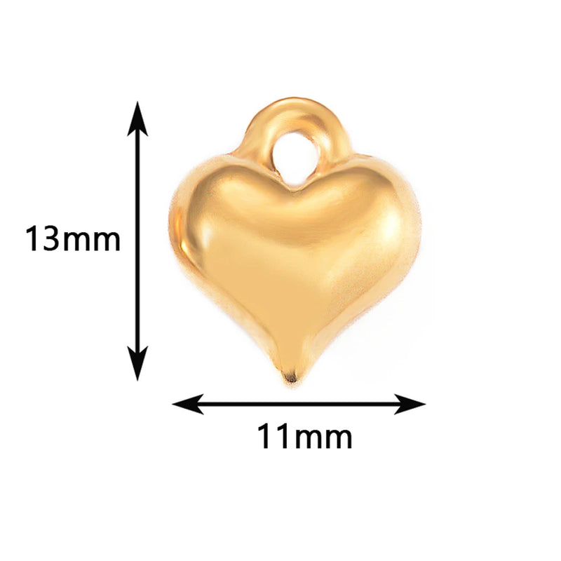 5pcs Hollow 3D Heart Charm Pendants for Jewelry Making