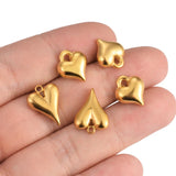 5pcs Hollow 3D Heart Charm Pendants for Jewelry Making