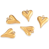 5pcs Hollow 3D Heart Charm Pendants for Jewelry Making