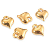 5pcs Hollow 3D Heart Charm Pendants for Jewelry Making