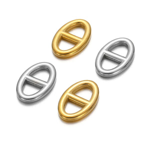 5pcs Stainless Steel Greek Alphabet Choker Charms Necklace Pendants DIY Jewelry
