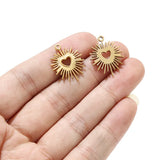 5pcs Heart Charm Pendants 18K Plated DIY Necklace Bracelet Women