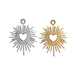 5pcs Heart Charm Pendants 18K Plated DIY Necklace Bracelet Women