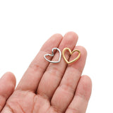 5pcs Heart Charms Stainless Steel DIY Jewelry Making Supplies