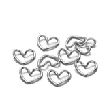5pcs Heart Charms Stainless Steel DIY Jewelry Making Supplies