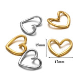5pcs Heart Charms Stainless Steel DIY Jewelry Making Supplies