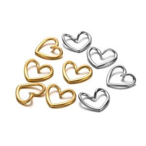 5pcs Heart Charms Stainless Steel DIY Jewelry Making Supplies