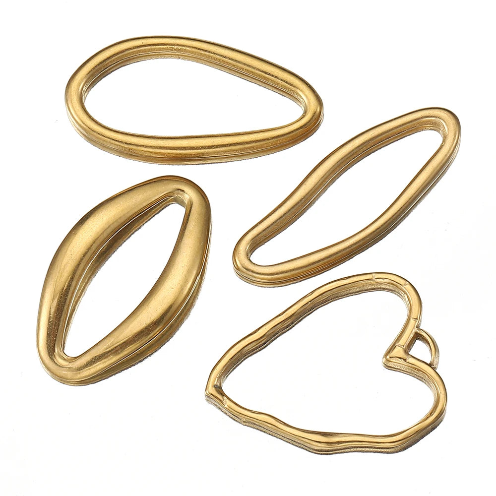 5pcs Stainless Steel Irregular Bezel Blank Charms Pendants Connectors