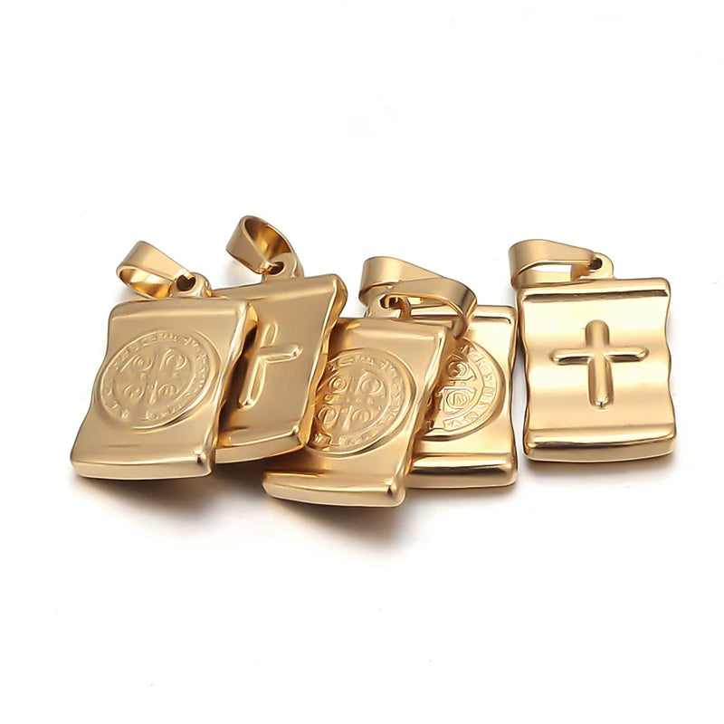 5pcs Stainless Steel Jesus Christ Pendant Charms for DIY Jewelry Making