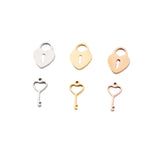 5pcs Stainless Steel Key Lock Charms