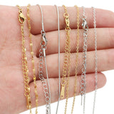 5pcs Stainless Steel Lobster Clasps Chains Necklace Link Chain Bulk Lot