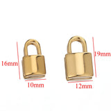 5pcs Stainless Steel Lock Charms for DIY Jewelry Making Necklace Hip Hop