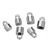 5pcs Stainless Steel Lock Charms for DIY Jewelry Making Necklace Hip Hop