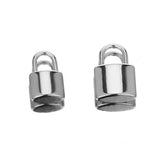 5pcs Stainless Steel Lock Charms for DIY Jewelry Making Necklace Hip Hop