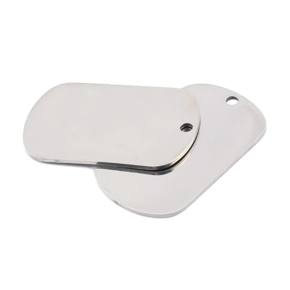 5pcs Stainless Steel Men's Pendants Rectangle Blank Stamping Tags Disc Charms