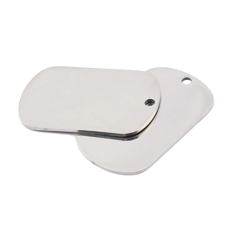 5pcs Stainless Steel Men's Pendants Rectangle Blank Stamping Tags Disc Charms