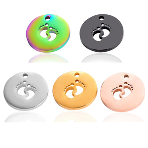 5pcs Stainless Steel Army Blank Pendant Necklace Dog Tags Round Necklace