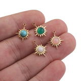 5pcs Bohemian Sun Drop Pendants for DIY Necklace Jewelry Making