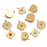5pcs Turquoise Boho Sun Flower Earring Pendants DIY Jewelry Making