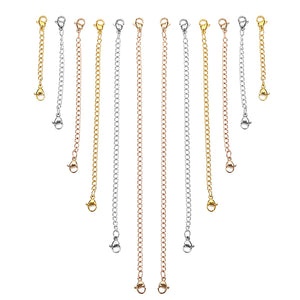5pcs Stainless Steel Necklace Extension Chain with Lobster Clasp