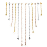 5pcs Stainless Steel Necklace Extension Chain with Lobster Clasp