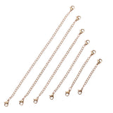 5pcs Stainless Steel Necklace Extension Chain with Lobster Clasp
