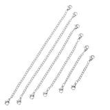 5pcs Stainless Steel Necklace Extension Chain with Lobster Clasp