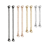 5pcs Stainless Steel Necklace Extension Chain with Lobster Clasp
