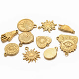 5pcs Stainless Steel Cross Sun Moon Charms Pendants