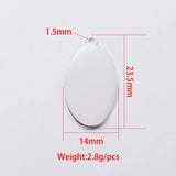 5pcs Stainless Steel Oval Charm Blanks for Engraving